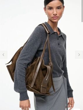 STAUD LARGE HAROLD BAG TRUFFLE SUEDE